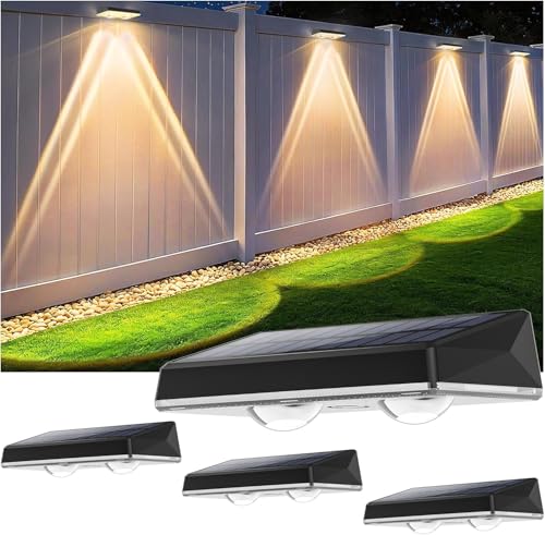 Delaiglow Solarlampen für außen wand, Solar Wandleuchte aussen, solarwandleuchten außen 3 Beleuchtungsmodi LED aussenleuchte solar IP67 Wasserdicht außenbeleuchtung solar für Zaun Garten Terrasse 4er