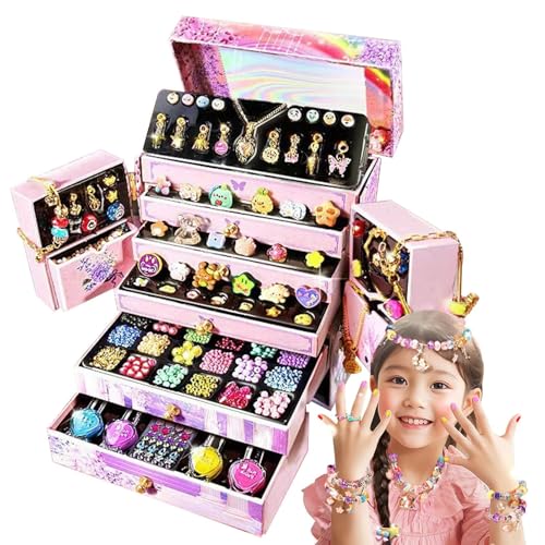 Kit de creación de pulseras para niñas y juego de joyas con clip para el pelo