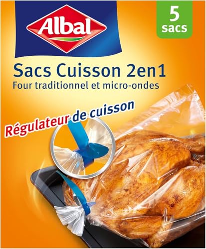 Albal - 5 Sacs Cuisson au Four 2 en 1 - Cuisson savoureuse sans matières grasses - Four et micro-ondes