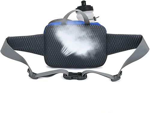 Vista 13 de Clakllie Riñonera para correr con soporte para botella de agua, bolsa de cintura impermeable a la moda para viajes, senderismo al aire libre