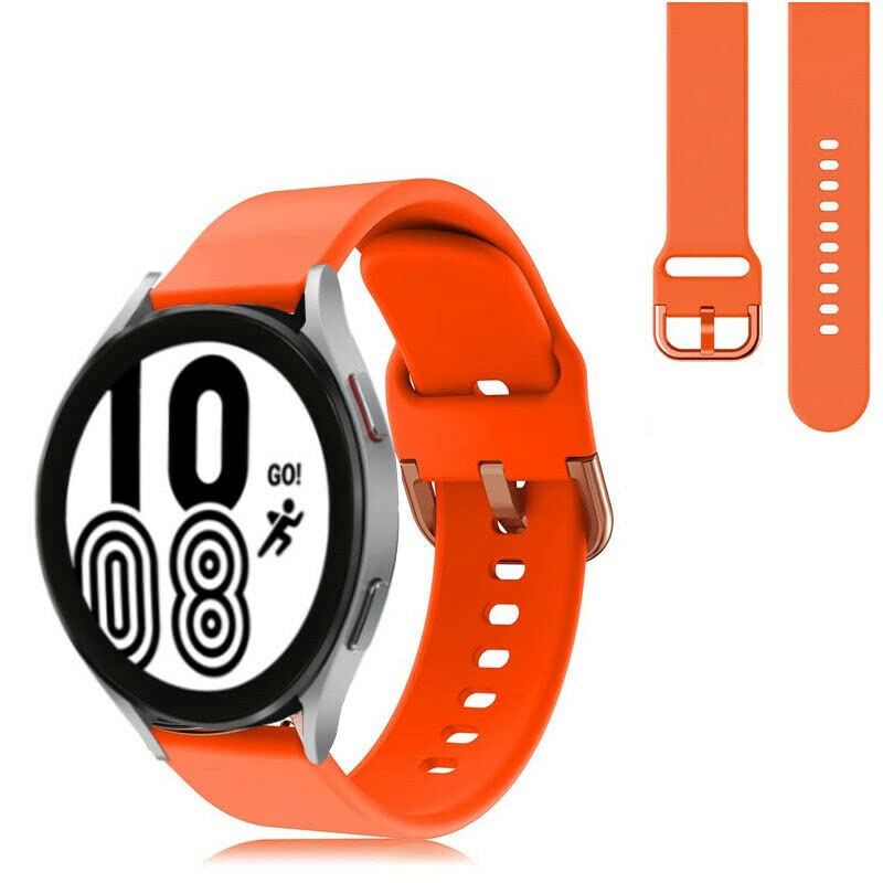 Compatible For Garmin Vivomove 3S / Vivoactive 4s / VENU 2S / Withings Steel HR 36mm/ Fossil Gen 5E Strap Silicone Fitness Wrist Band Classic Buckle Breathable 18mm (Orange)