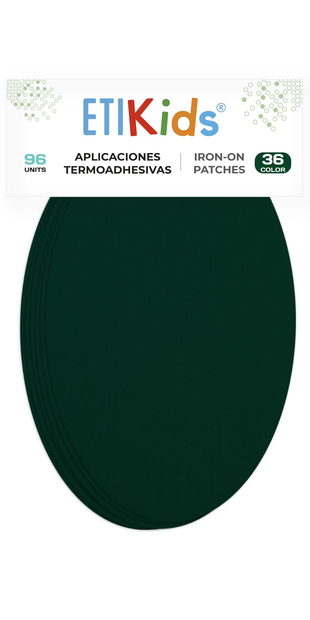 96 Dark Green Iron-On Fabric Repair Patches – Knee & Elbow Patches for Clothes, Trousers, Jackets, Sweaters & Shirts, 16 x 10 cm