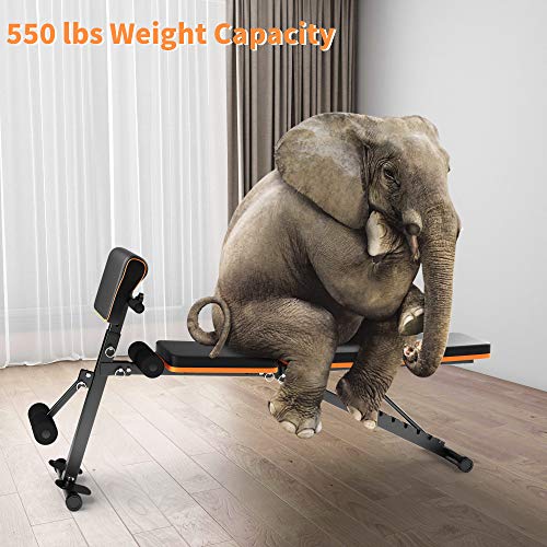 Adjustable Weight Bench Press, Foldable Workout Bench Sit Up Incline, Multi-Purpose Bench, Training Bench for Home Gym Foldable Flat/Incline/Decline FID Bench Press for Full Body Workout