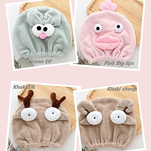 Abcsea 2 Pieces Kids Hair Drying Towel Wrap, Hair Dry Cap, Quick Drying Hair Turban, Quick Drying Hair Towel - Image 3