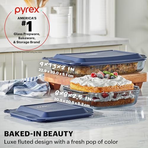 Pyrex 1149571 Colors (2-Pack, Full Set) Tinted Glass Baking Dish thumb #1