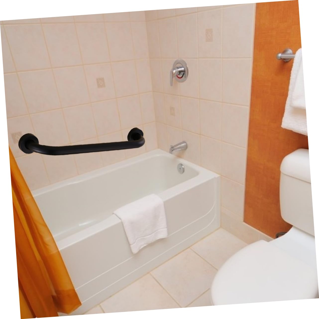 Reposabrazos De Baño Barra De Seguridad Asidero Inoxidable Negro Pasamanos Antideslizantes Para Personas Mayores Movilidad Reducida