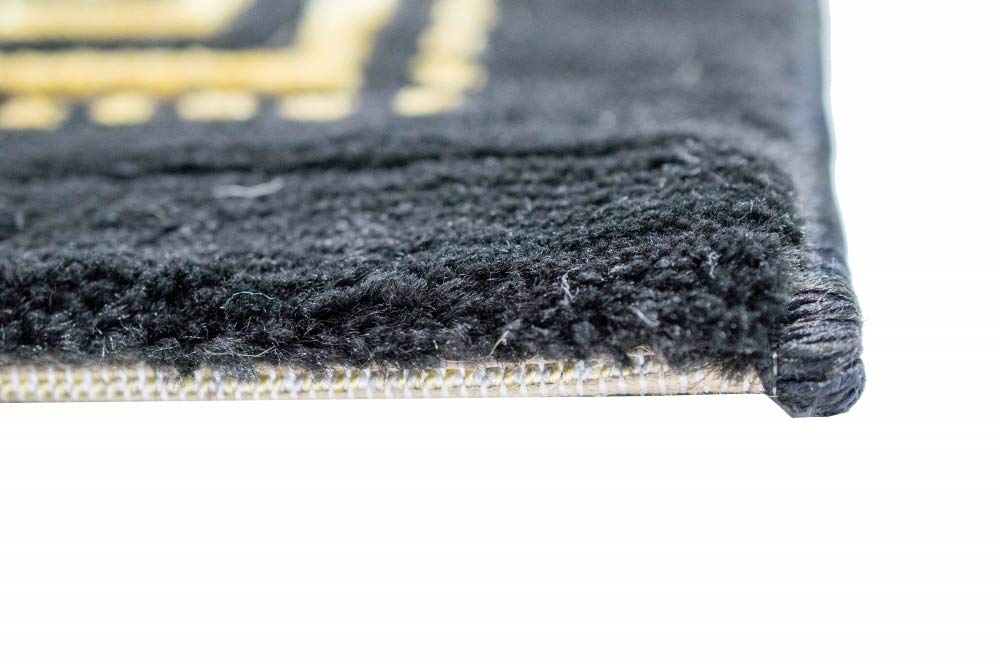CARPETIA Tapis Salon avec Bordure méandre Or Noir Größe 160x230 cm