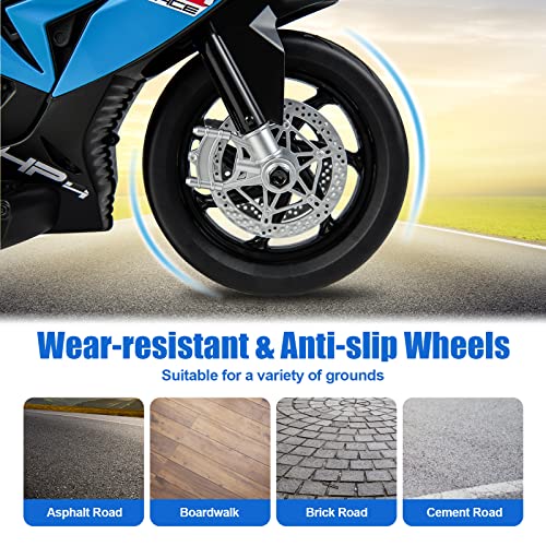 Honey Joy 12V Kids Motorcycle, Licensed Bmw Battery Powered Electric Vehicle For Kids, Headlights, Horn, Music, Foot Pedal, 3 Wheel Ride On Motorcycle, Gift For Boys Girls(Blue) #TOP3