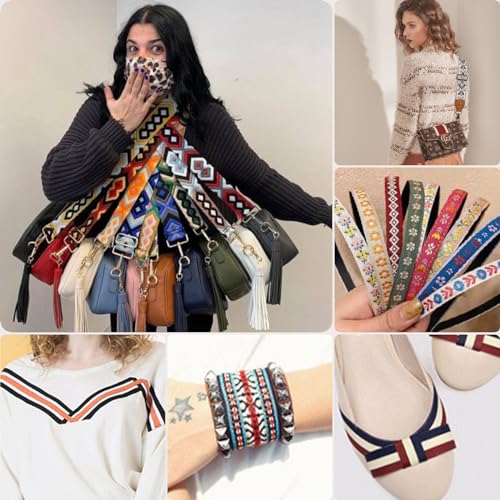 Image of SHEING Cotton Webbing 1.5 inch 2 inch - Polycotton Webbing, 5 Yards Heavy Webbing Straps for Arts and Crafts, Purse Strap, Camera Strap, Guitar Strap, Luggage, Slings