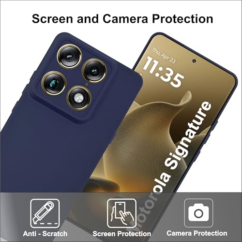 Image of SBMS Silicone Back Cover Case for Motorola Signature | Soft Micro-Fibre Lining Inside | Camera Protection Bump | Shockproof Back Cover Case for Moto Signature (Candy Cloth Blue)