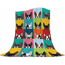 Boston Terrier Throw Blanket 50x60 Inches - Soft Flannel Blankets for Adults - Cute Dog Blanket for Couch & Bed - Boston Terrier Gifts for Women & Men - Pet Lover Home Decor