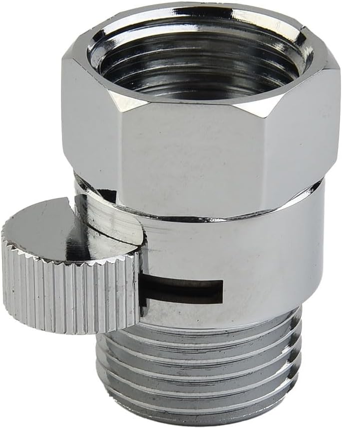 Solid Brass Shut-Off Valve for Shower Head and Hand Shower – Polished Chrome, G1/2 Thread, Discrete Water Saver Control