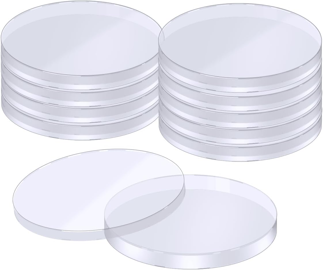 BIPEE Plastic Petri Dishes with Lids,Mold Testing kit，Mycology Supplies agar Plates- Perfect for Cell Culture and Microbiology Experiments(150 x 15mm,Pack of 10)