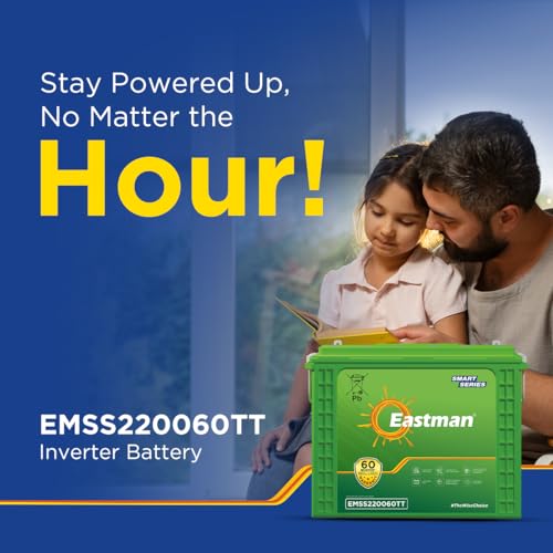 Image of Eastman EMSS220060TT | Tall Tubular | 220 AH Inverter Battery |Warranty 60 (36+24) Months for Home & Office