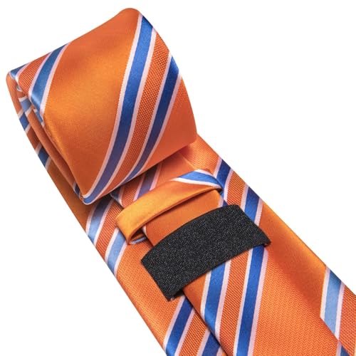 Image of Dubulle Mens Tie Set Solid Paisley Silk Striped Necktie for Men with Cufflinks Tie and Pocket Square