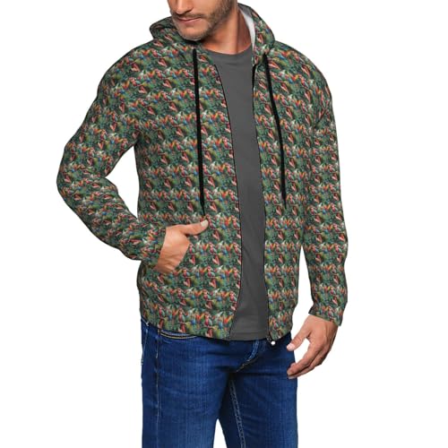 Sweat à capuche perroquets et flore tropicale : le style décontracté d'automne