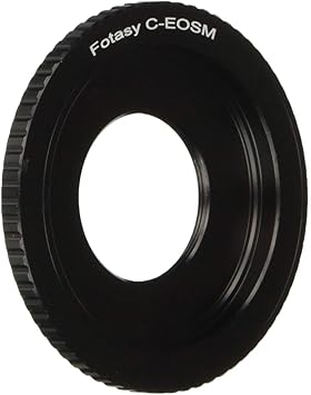Fotasy 16mm C Mount Lens to Canon EF-M Mount Adapter, C Mount EFM, C Mount EOS M Adapter, fits 16mm Cine Movie C-Mount Lens & Canon EF M Mirrorless Cameras M1 M2 M3 M5 M6 M6 Mark II M10 M50 M100 M200