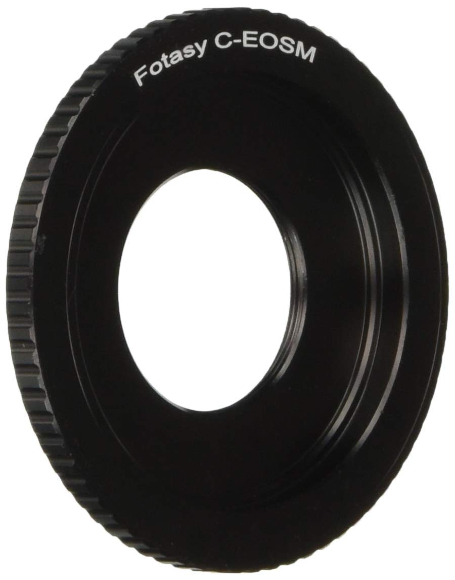 Fotasy 16mm C Mount Lens to Canon EF-M Mount Adapter, C Mount EFM, C Mount EOS M Adapter, fits 16mm Cine Movie C-Mount Lens & Canon EF M Mirrorless Cameras M1 M2 M3 M5 M6 M6 Mark II M10 M50 M100 M200