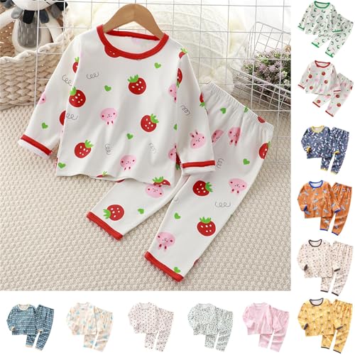 Kids Boys Girls 2PCS Soft 𝐏ajamas Sets Unisex Soft Long Sleeve Cartoon Print Pullover Tops+Pants 𝐒leepwear Outfits2