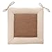 JLWM Coussin De Chaise Couture Double Couleur Lin Coussins De Chaises pour Chaise De Salle à Manger Tatami Style Japonais Galette De Chaise avec des Liens Épaissi-Marron + beige-40x40cm