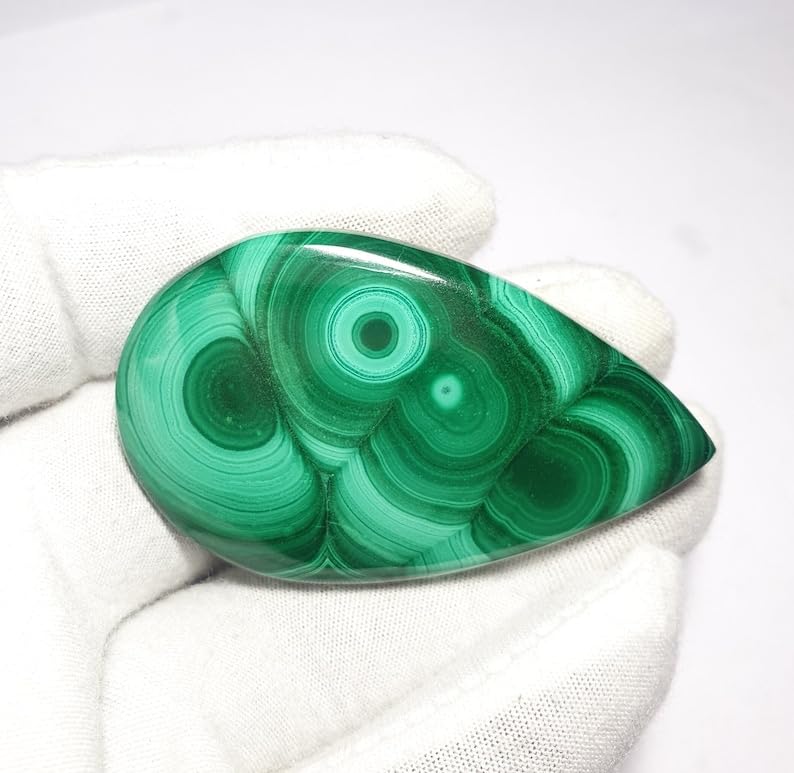 Gemme malachite naturelle GH_NAT_02185 d'exception pour joaillerie et grand cabochon - 3