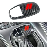 REMOCH Gear Shift Knob Head Cover for Dodge Charger Accessories 2015-2023 Challenger 2015-2024 Durango 2016-2025 ABS Interior Shell Insert Decoration Protector (Carbon Fiber, Red)