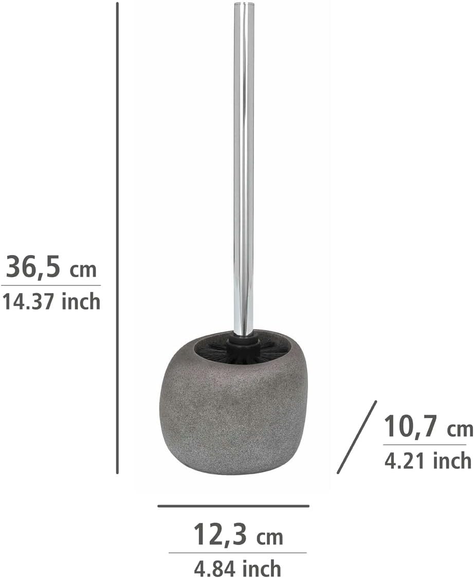 Wenko Pebble Stone Toilet Brush Holder Grey
