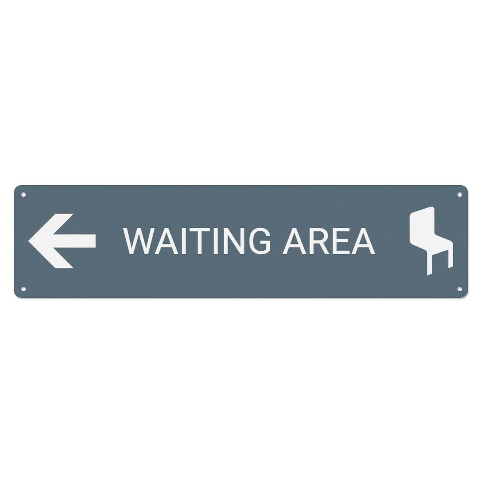 Okahys 4X16inch(10X40cm) Waiting Area Sign Steel White Left Metal Tin Sign