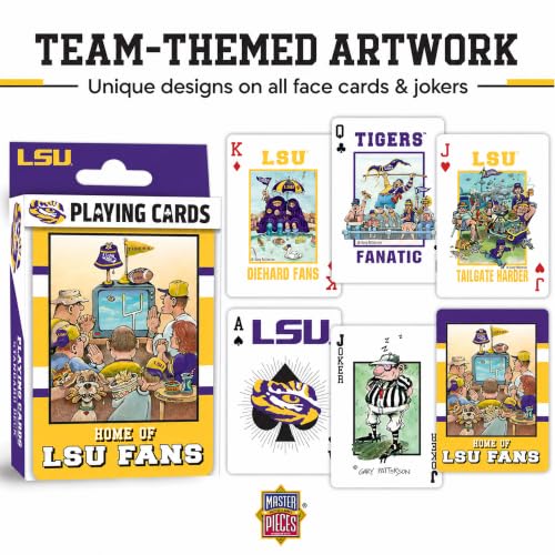 Image of Masterpieces LSU Tigers Playing Cards Deck - Official NCAA Unique Fan Merchandise - Ages 4+