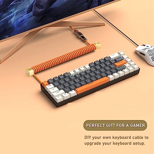 Attack Shark Coiled Keyboard Cable Winder-7.87Inch Fixed Rod Compatible With Gunmjo/Rk61/Epomaker Mix 99% All Custom Usb C Cable,Line Management Pole For Mechanical Gaming Keyboard-Rc01,Gold #TOP3
