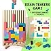 Wooden Russian Blocks Puzzle Brain Teasers Toy Tangram Jigsaw Puzzle Intelligence Colorful 3D STEM Montessori Educational Gift for Boys and Girls,Board Game Educational Toys for Toddlers 3-6 Years