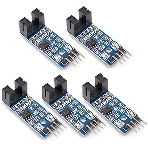 Oiyagai 5pcs LM393 Chip Motor Measuring Comparator Speed Sensor Module Slot Type IR Optocoupler for MCU Arduino Cover