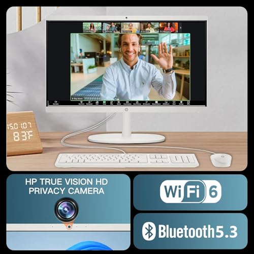 Image of HP 22 inch FHD All-in-One Desktop PC • 2025 Model - Exclusive Back-to-School Limited Edition • 64GB RAM • 1.5TB Storage (1TB SSD + 512GB External HD) • 13th Gen Intel Quad-Core CPU • Windows 11