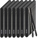 Lasnten 200 Pcs Grit Nail Files Professional Double Sided Emery Boards Reusable High Grit Nail Buffer Manicure Pedicure Tool Wood Fingernail Files for Acrylic/Natural Fingernail(Black,100/180)