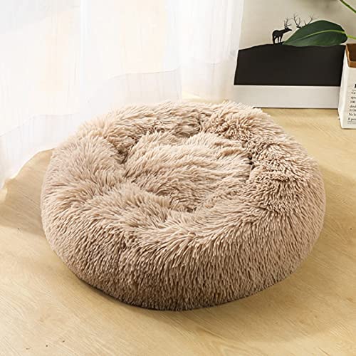 Grand coussin de couchage camel pour chat et chien au salon