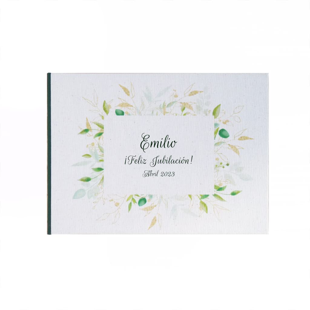 Libro de firmas personalizado con tu texto | Portada + 1ª Página | Boda Bebe Comunion Jubilación | Tapa dura A5 o A4 | 48 páginas papel ahuesado 115g | Libro de Visitas Invitados