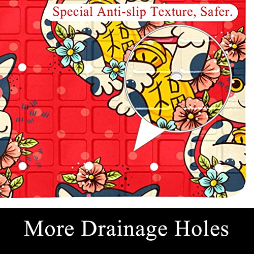 Alfombrilla de baño japonesa Lucky Neko con ventosas para un diseño seguro y alegre en tu ducha 3