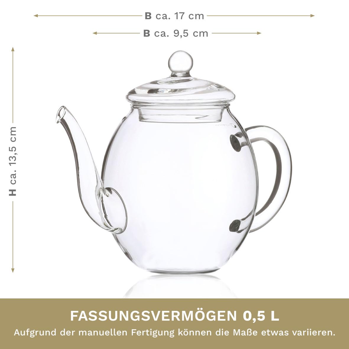 Creano Geschenkset Erblühtee Teeblumen Mix in Holzschachtel in Herzform - 6 Sorten Weißer Tee inkl. Glas Teekanne 500ml, Geschenk für Frauen, Mutter, Teeliebhaber