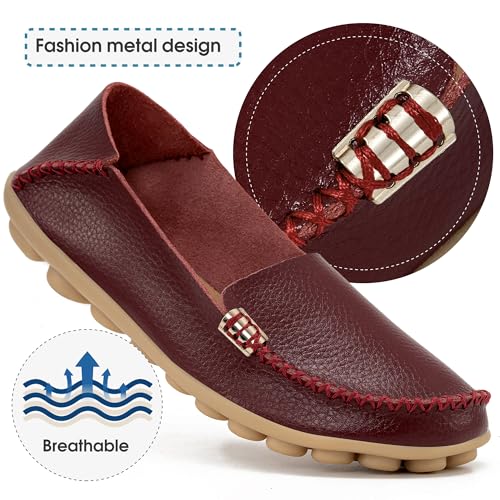 Image of DUOYANGJIASHA Loafers for Women Comfortable Slip-On Business Casual Moccasins - Lightweight & Cushioned Driving Mocs Boat Shoes with Memory Foam Flats for Work Travel