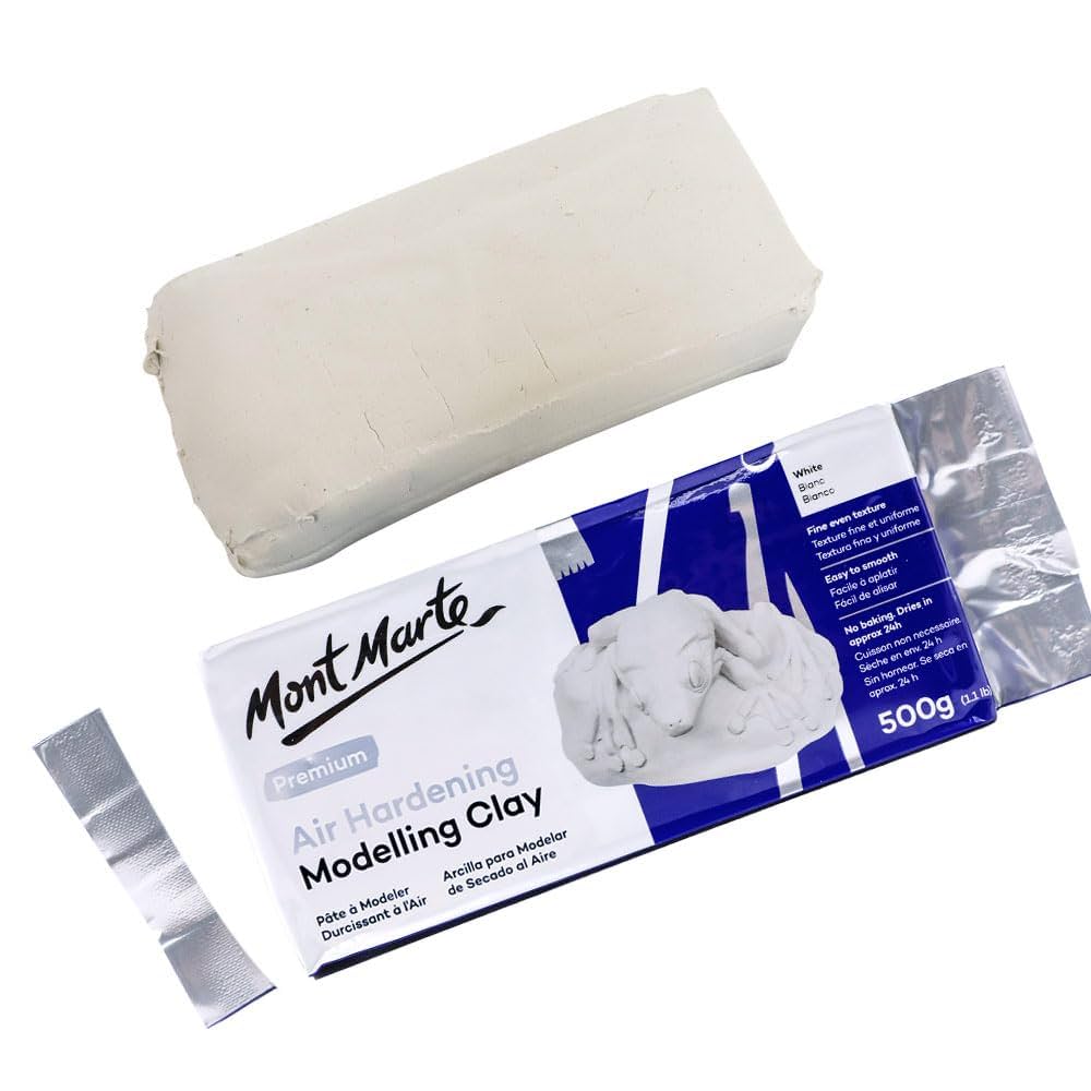 maaaaa＊MARL MARL suton 3 clay Mont Marte Modelling Clay Air Hardening White 3Pack, Ideal