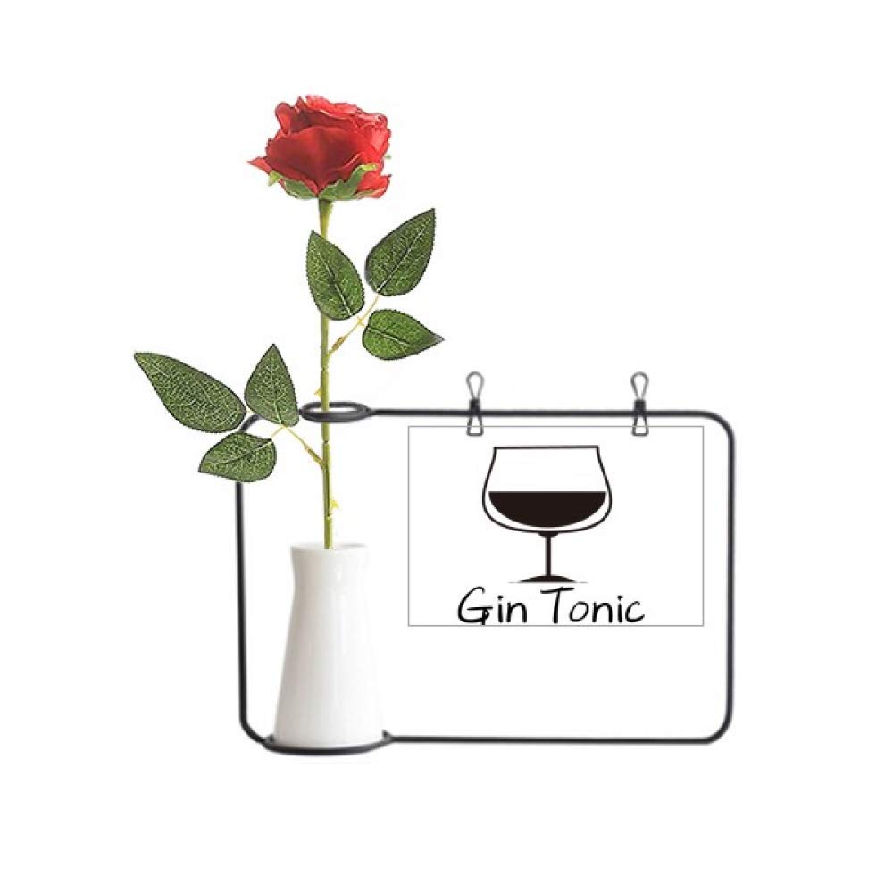 Vase de décoration bouteille avec rose pour cadeau original