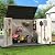 Amopatio Horizontal Outdoor Storage Shed, 34.5 Cu Resin Outside Storage Box Waterproof, Outdoor Storage Cabinet Weather Resistant for Trash Cans, Lawn Mower, Garden Tools, Patio Furniture, Light Grey