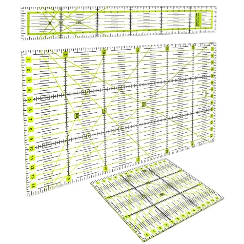 Oenothera 3 Stücke Grad Lineal Set, Transparent Ruler Vorlage, Patchwork Dreieck, Hexagon, Trapezoid, 45 Grad, 60 Grad Lineal, für Nähen, Stoffhandwerk DIY