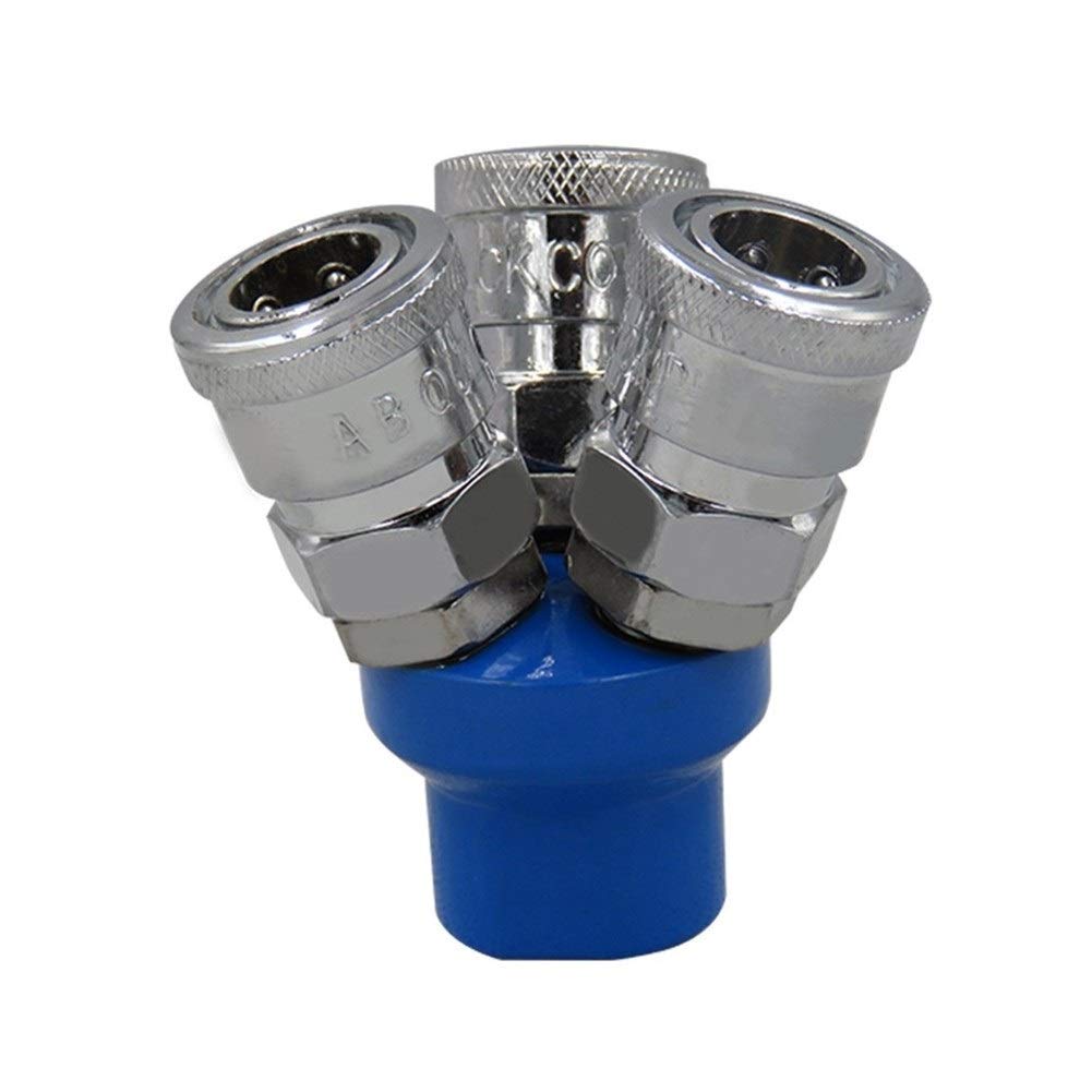AUOQKQUT pneumatic tools Pneumatic C- type Quick Connector, Round Three- way Air Pump Branch, Three- jaw Air Compressor Three- pronged Joint