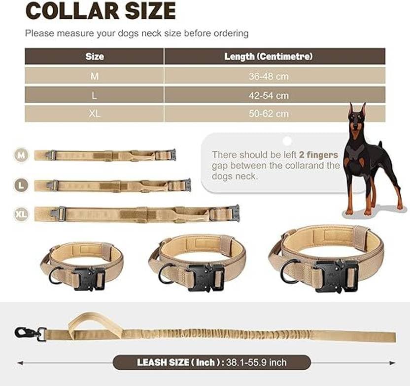 Image of Tactical Dog Collar and Leash Set,Khaki