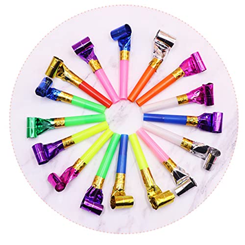 IMIKEYA 100PCS Whistle Party Favors Long Nose Blowing Whistles for Birthday Celebrations Random Color for Events and Festive Gatherings Random Color