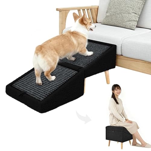 RAKU �h�b�O�X���[�v �� �K�i �I�b�g�}�� 1�b�ؑ� 2in1 ����33/40cm ��40 �܂肽���� �i������ ����~�� ���� �\�t�@ �x�b�h�p ���^���E�V���Ή� (�u���b�N)