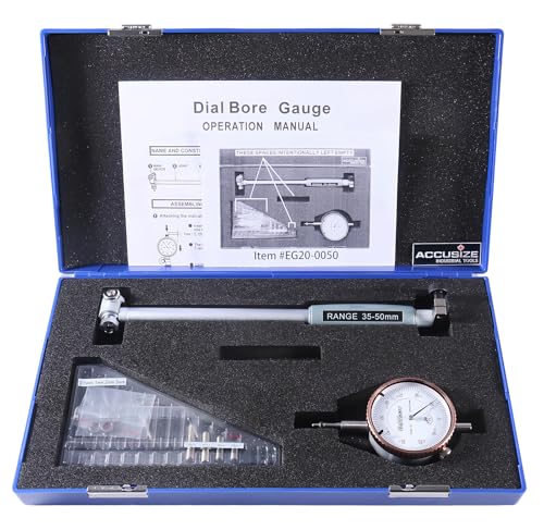 Accusize Industrial Tools 35-50 mm by 0.01 mm Dial Bore Gage, Steam Length 150 mm, Eg20-0050