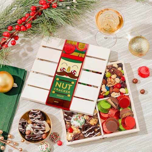 image for Christmas Gift Basket, Holiday Gourmet Treats- Variety Snack Crate- Ca