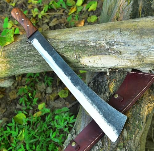 Empire - 28 Inch Long Full Tang Handmade J2 Steel Hunting Machete with Sheath - Rose Wood Grip Survival Sword Sharp Edge - Bushcrat Machete Best Gift for Him - Birthday Gift
